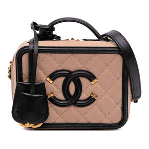 Pre-Loved Chanel Small Caviar CC Filigree Vanity Case